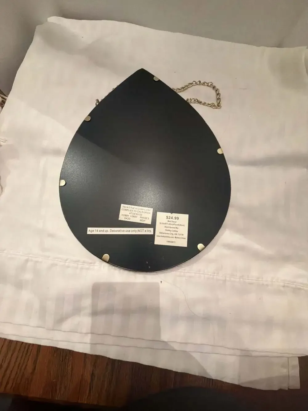Hobby Lobby Tear Drop Glass Wall Decor with Floral Art